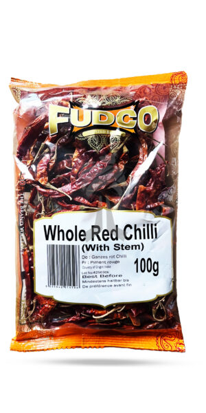 Fudco Red Whole Chilli With Stem 100g