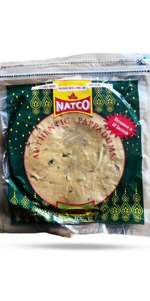 Natco Green Chilli Pappadums 200g
