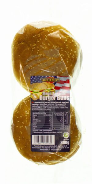 Quickbury Mega Sesame Burger Buns 300g-0