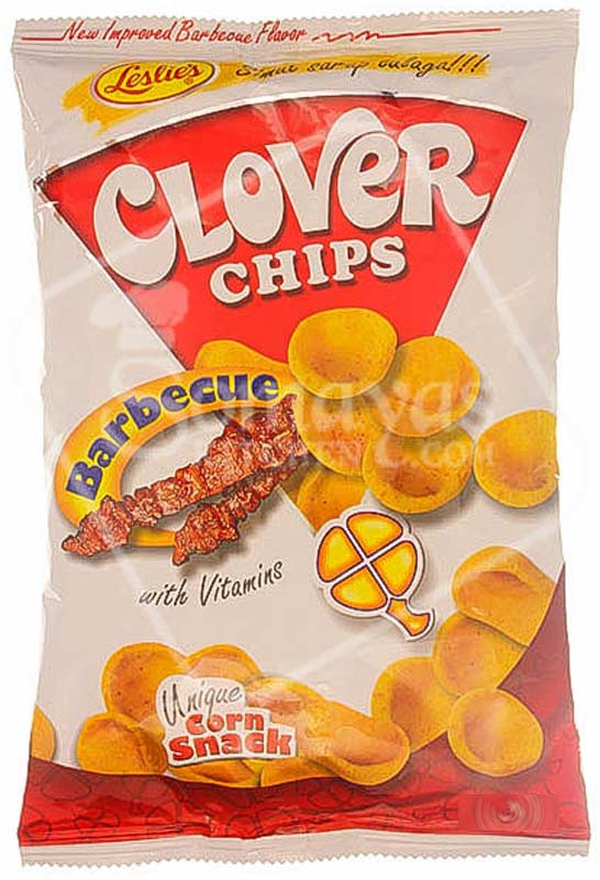 Leslie's Clover Chips Barbeque Flavour Corn Snack 145g • Hallans