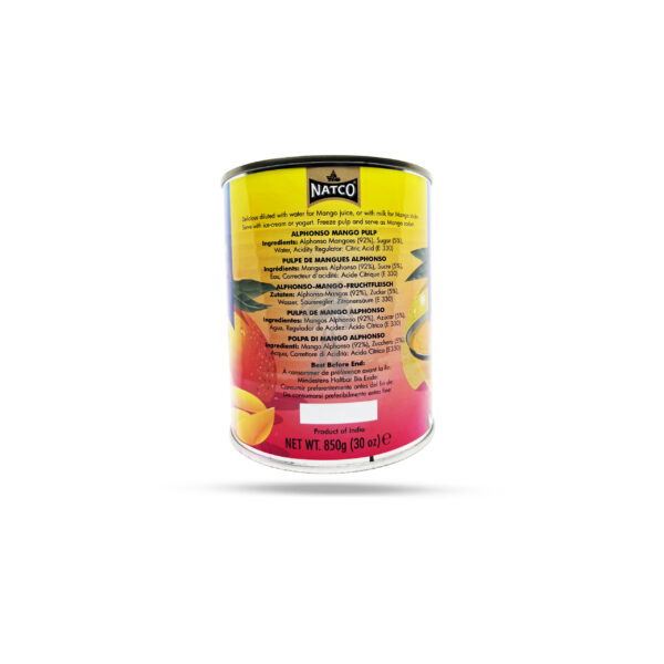 Natco Sweet Alphonso Mango Pulp 850g - Image 2