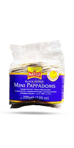Natco Black Pepper Mini Pappadoms 200g