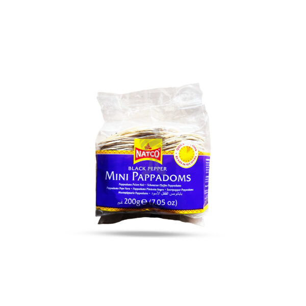 Natco Black Pepper Mini Pappadoms 200g