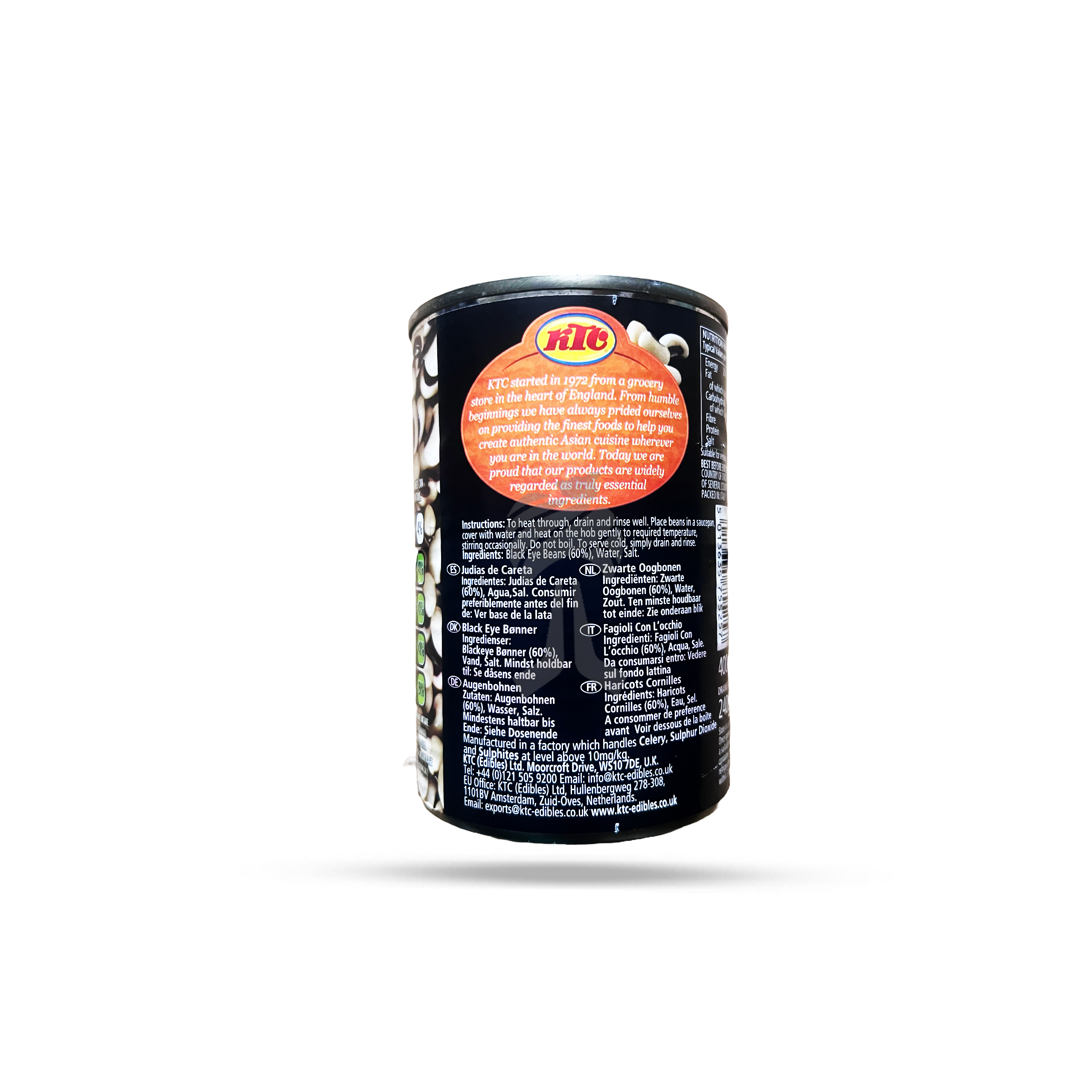 KTC Black Eye Beans Tin 400g - Image 2