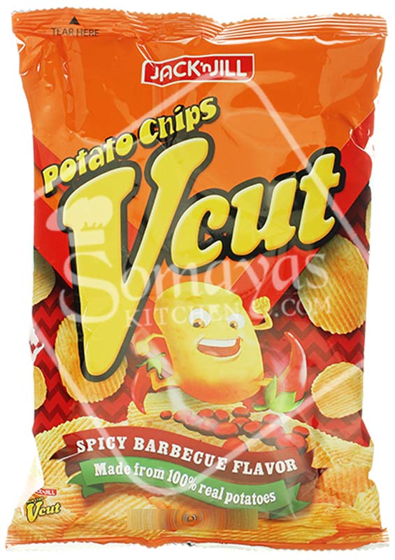 Jackn Jill V Cut Potato Chips Spicy Barbeque Flavour 60g • Hallans 4964