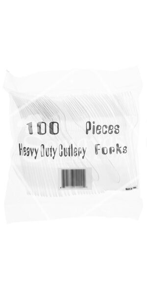 Heavy Duty Cutlery Clear Plastic Forks 100 Pieces-0