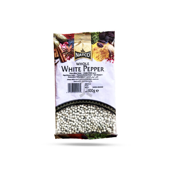 Natco White Pepper Whole 100g