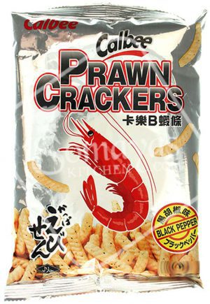 Calbee Prawn Crackers Black Pepper Flavour 70g-0