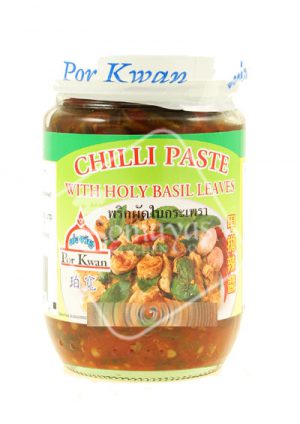 Por Kwan Chilli Paste With Holy Basil Leaves (200g)-0