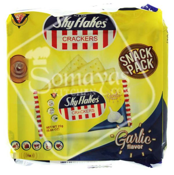 Sky Flakes Crackers Garlic Flavour 10x25g-0