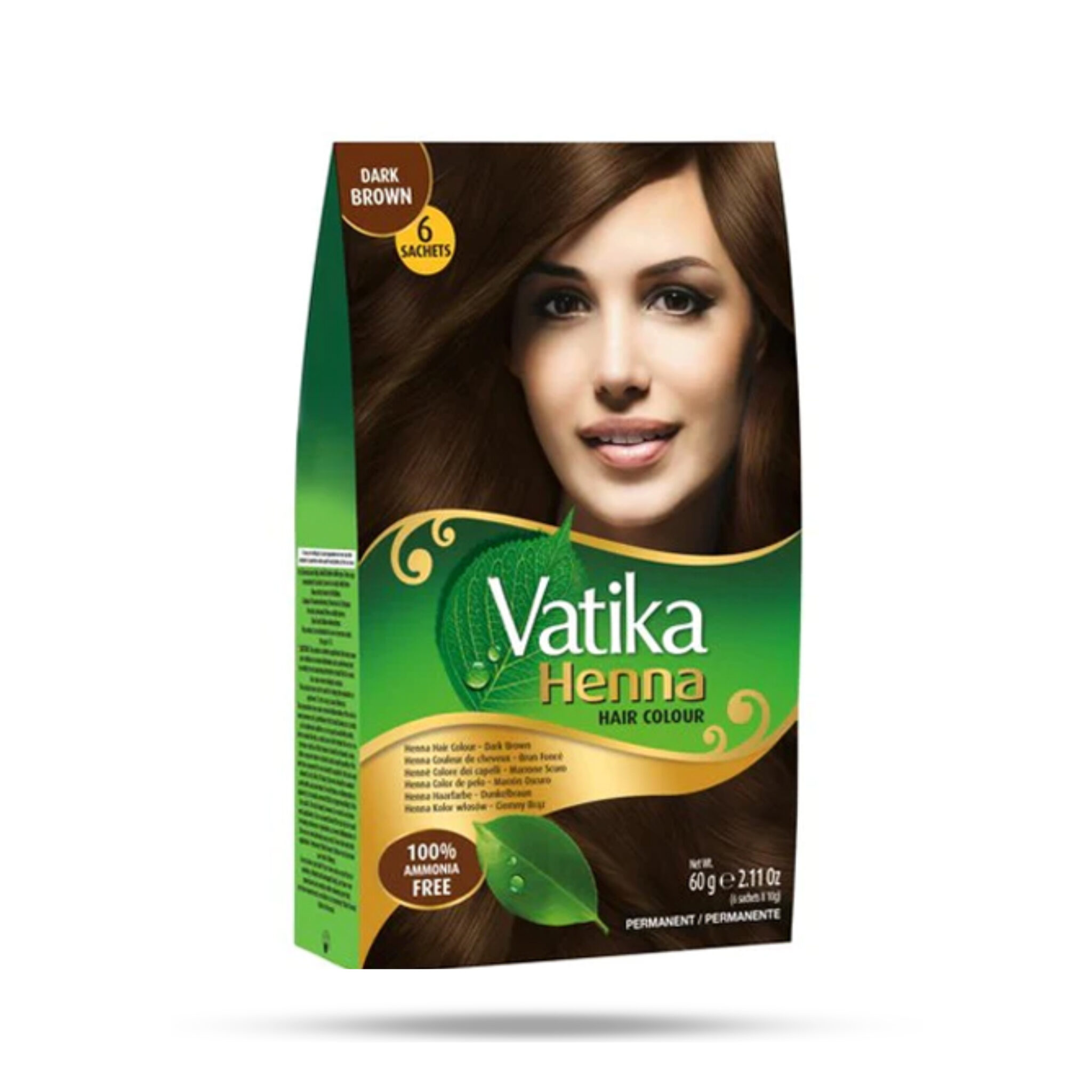 Dabur Vatika Henna Hair Colour Dark Brown 60g • Hallans