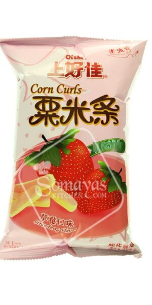 Oishi Corn Curls Strawberry Flavour (40g)-0