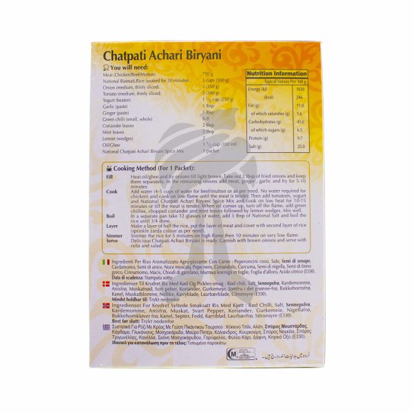 National Chatpati Achari Biryani Spice Mix 110g-27064