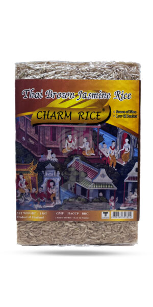 Charm Rice Thai Brown Jasmine Rice Brick Pack 1kg