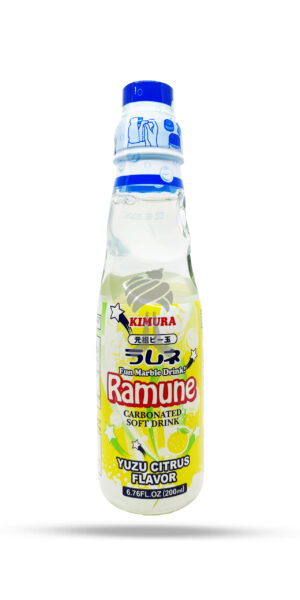 Kimura Ramune Carbonated Soft Drink Yuzu Citrus Flavor 200ml