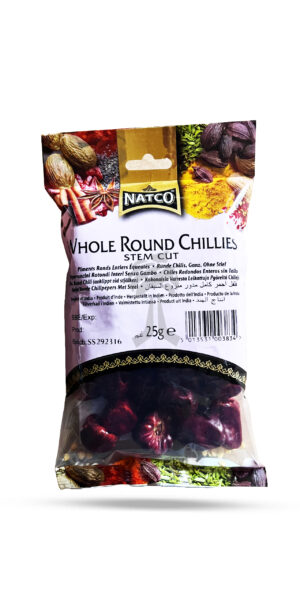 Natco Whole Round Chillies Stem Cut 25g