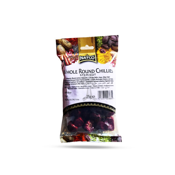 Natco Whole Round Chillies Stem Cut 25g