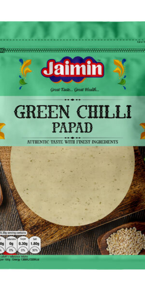 Jaimin Green Chilli Papad 200g