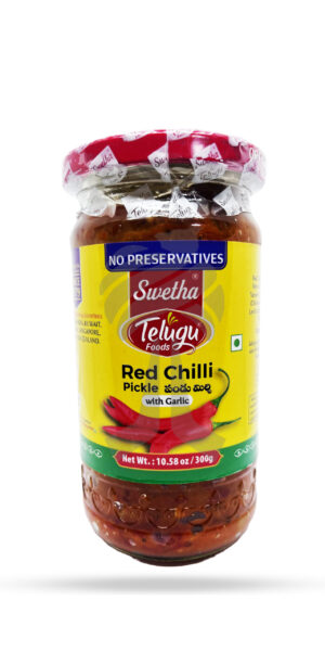 Telugu Foods Red Pickle W/Garlic 300g
