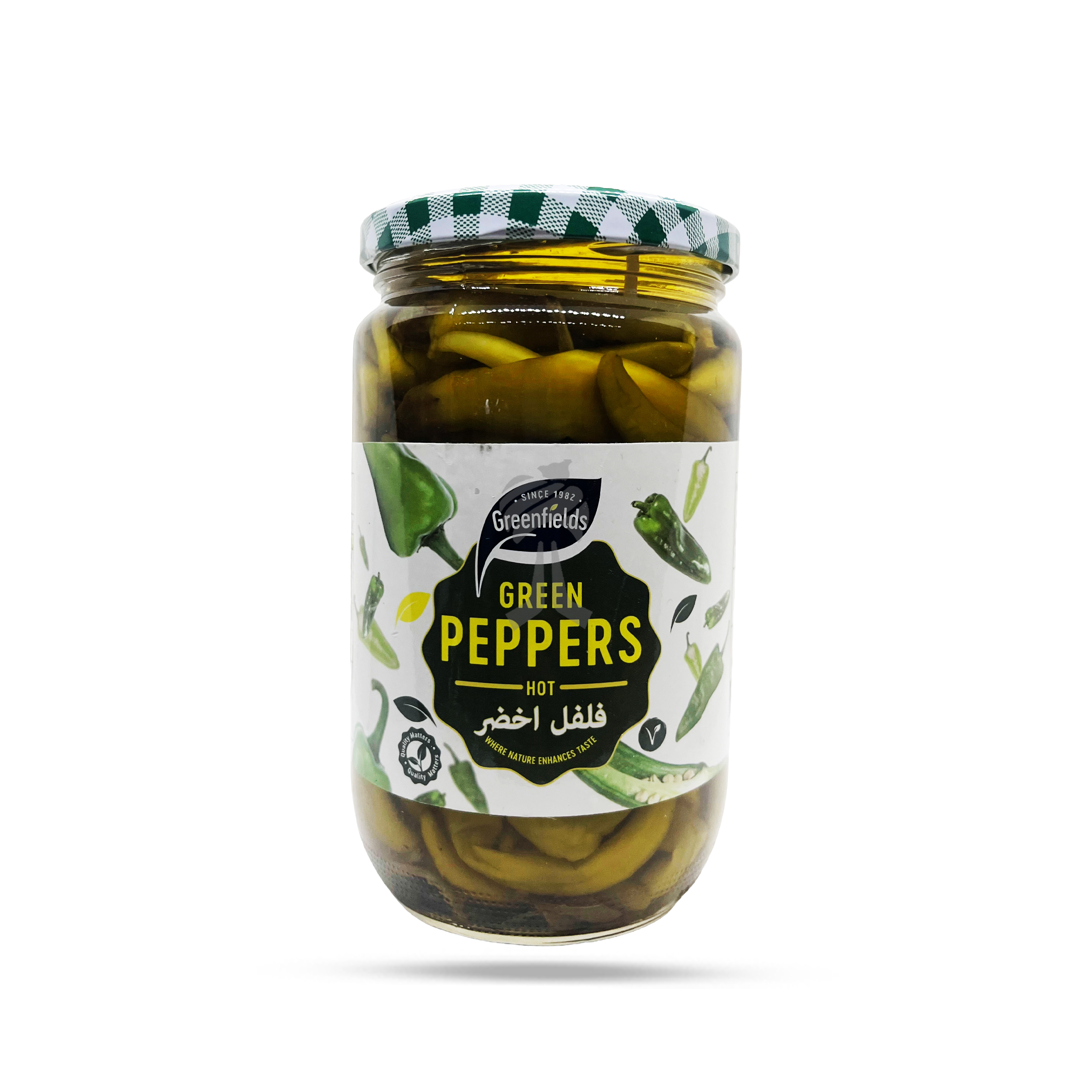 Greenfields Green Peppers Hot 720g