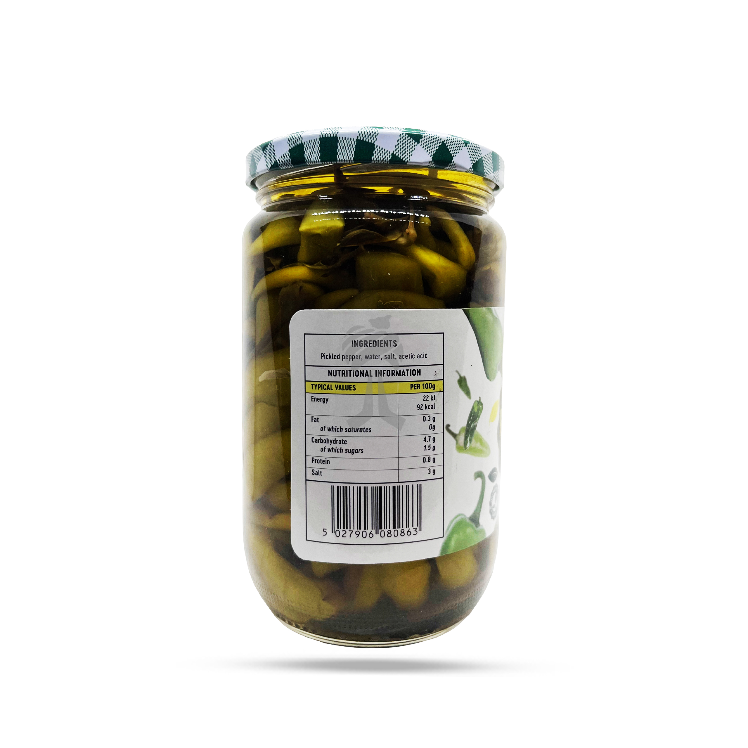 Greenfields Green Peppers Hot 720g - Image 2