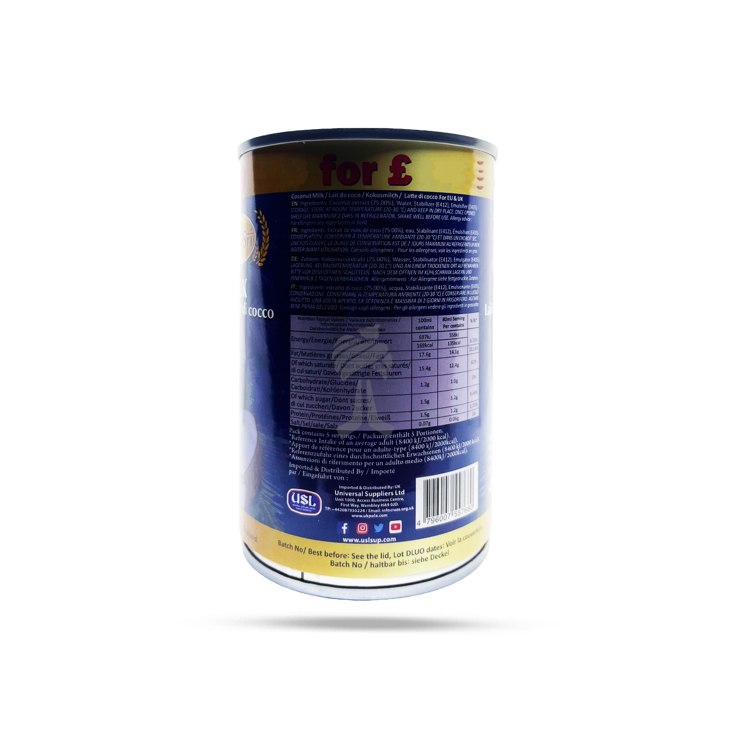 Inndu Sri Pure Coconut Milk 400ml - Image 2
