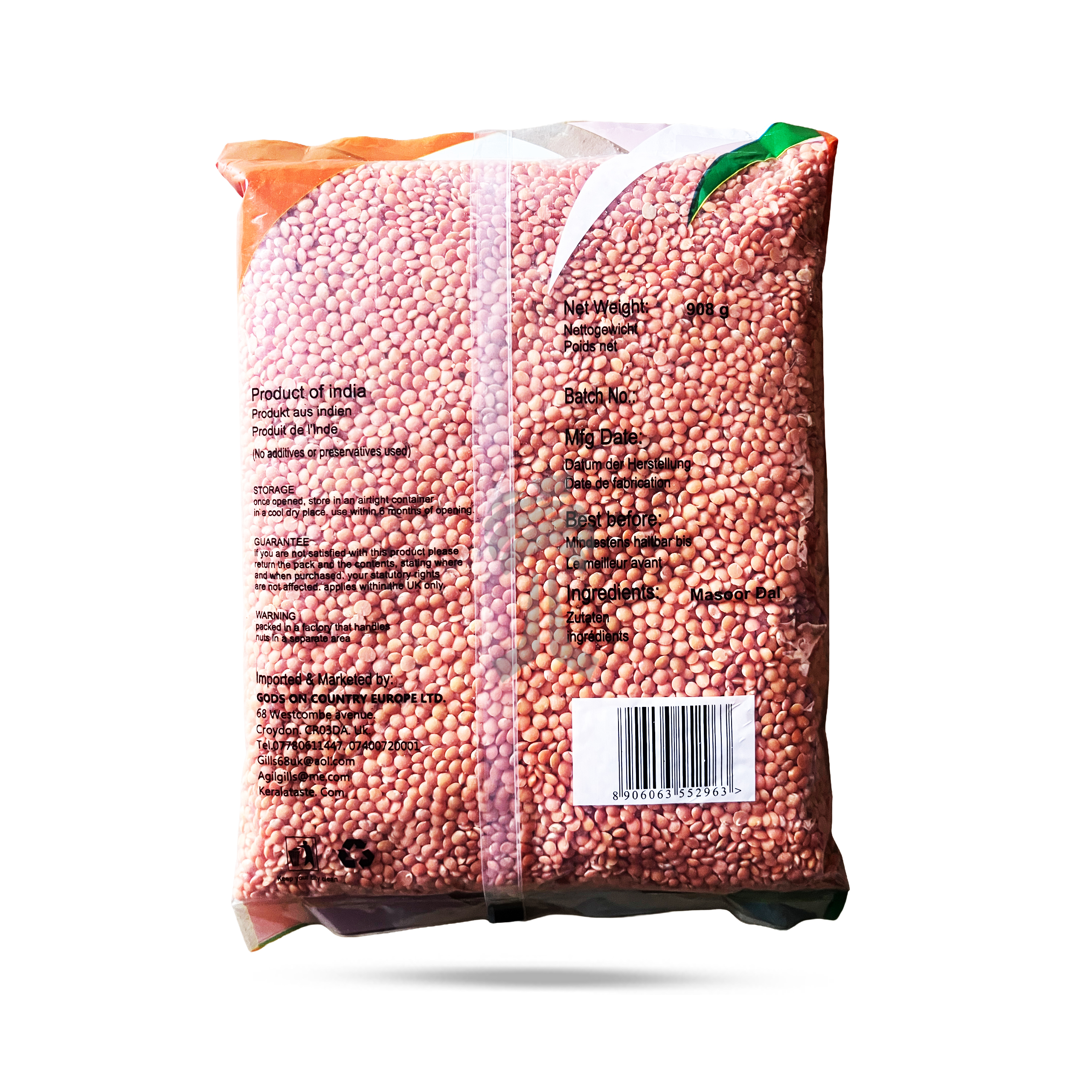 Kerala Taste Masoor Dal 908g - Image 2