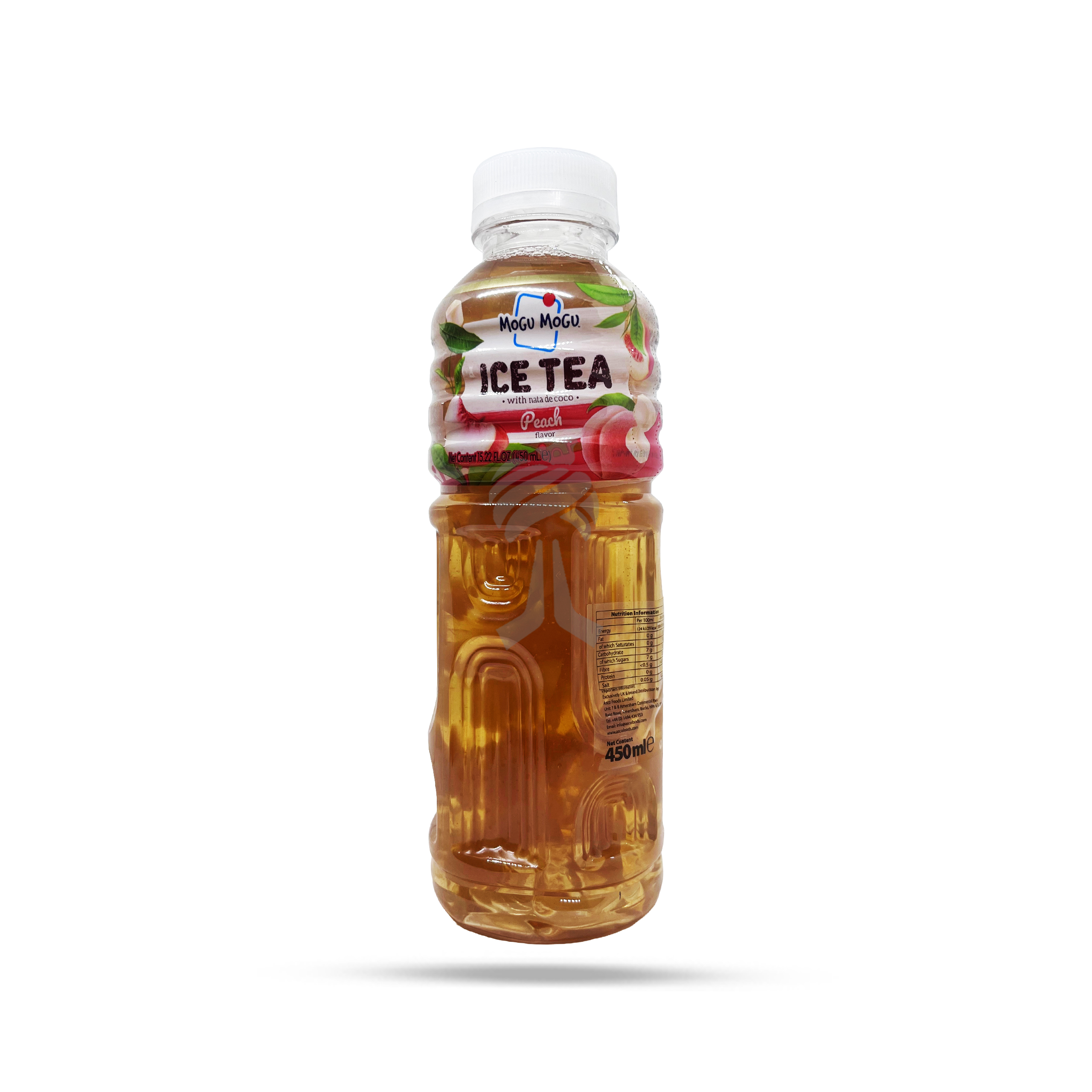 Mogu Mogu Peach Flavored Ice Tea with Nata De Coco 450ml